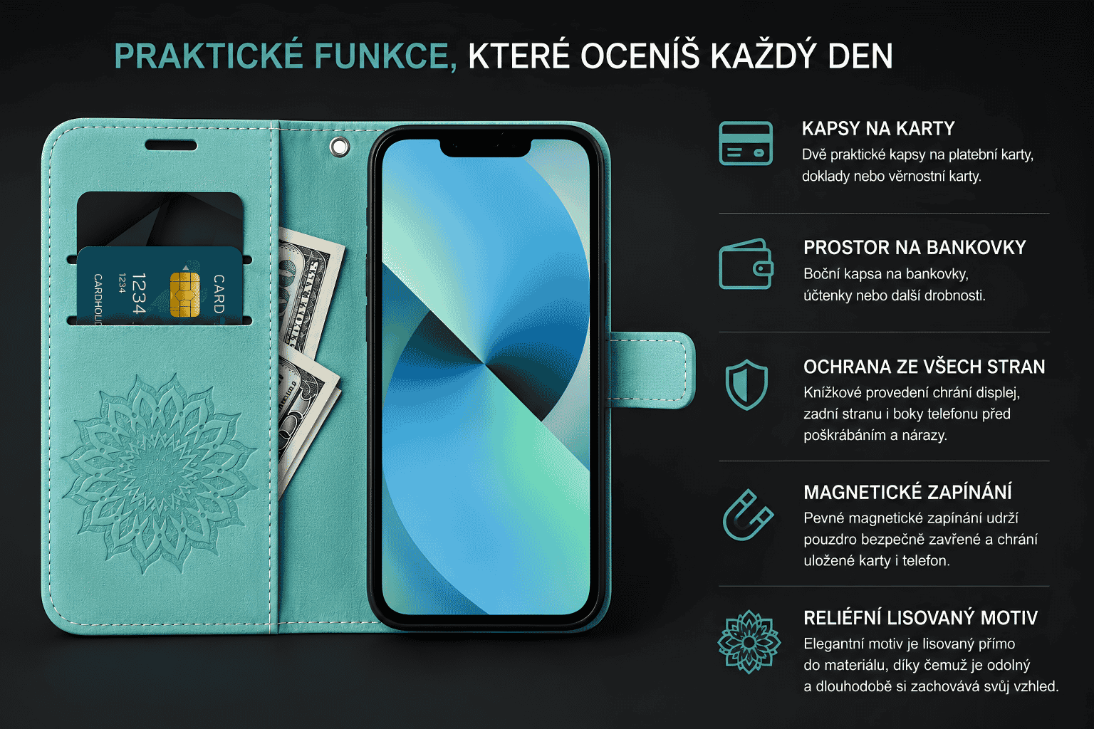 Praktické funkce pouzdra MEZZO Book